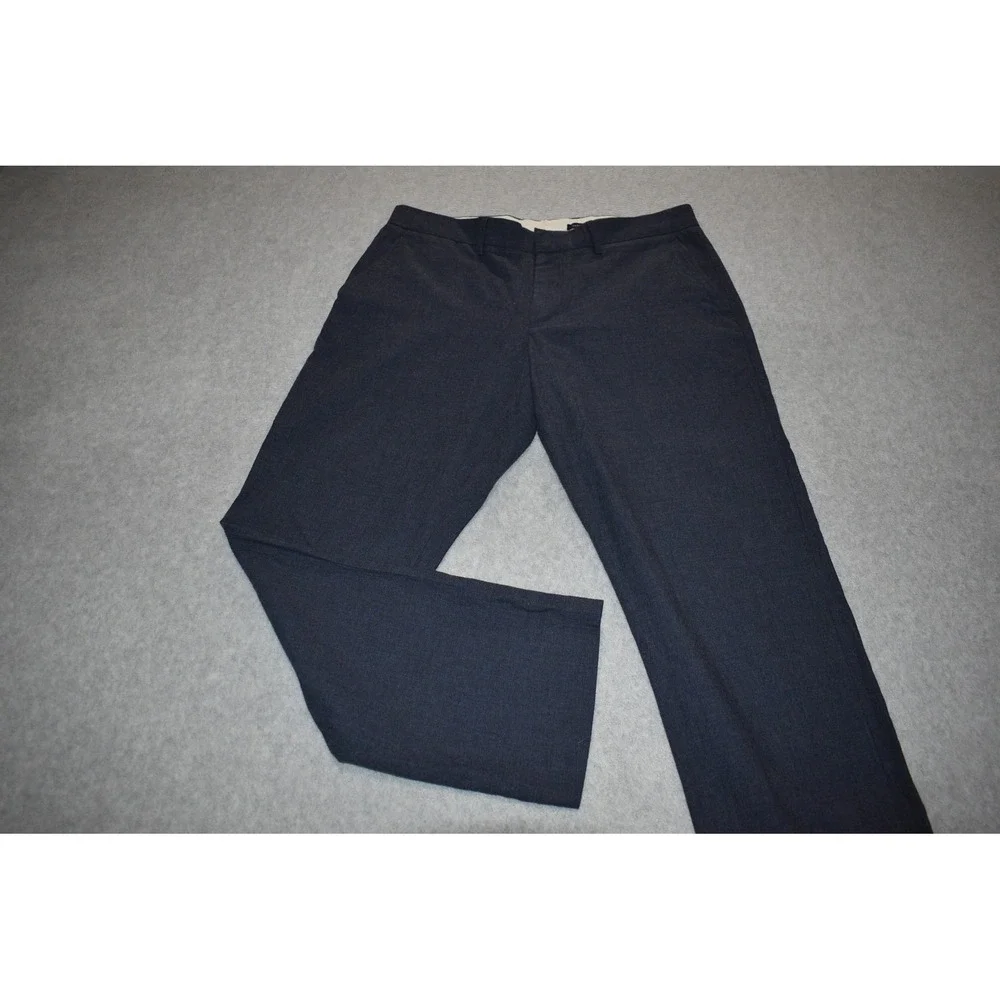 J.Crew Thompson Tapered Pants Mens 32x28 Navy Blue Cotton Chino Dress Trousers